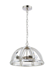 Hound Small/Medium Dome Centre Ceiling Light, 2 Light E27, Polished Nickel