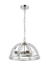 Hound Small/Medium Dome Centre Ceiling Light, 2 Light E27, Polished Nickel