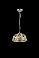 Hound Small/Medium Dome Centre Ceiling Light, 2 Light E27, Polished Nickel