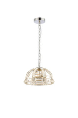 Hound Small/Medium Dome Centre Ceiling Light, 2 Light E27, Polished Nickel