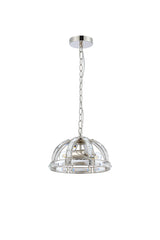 Hound Small/Medium Dome Centre Ceiling Light, 2 Light E27, Polished Nickel