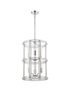 Hound Small/Medium Round Column Centre Ceiling Light, 6 Light E27, Polished Nickel