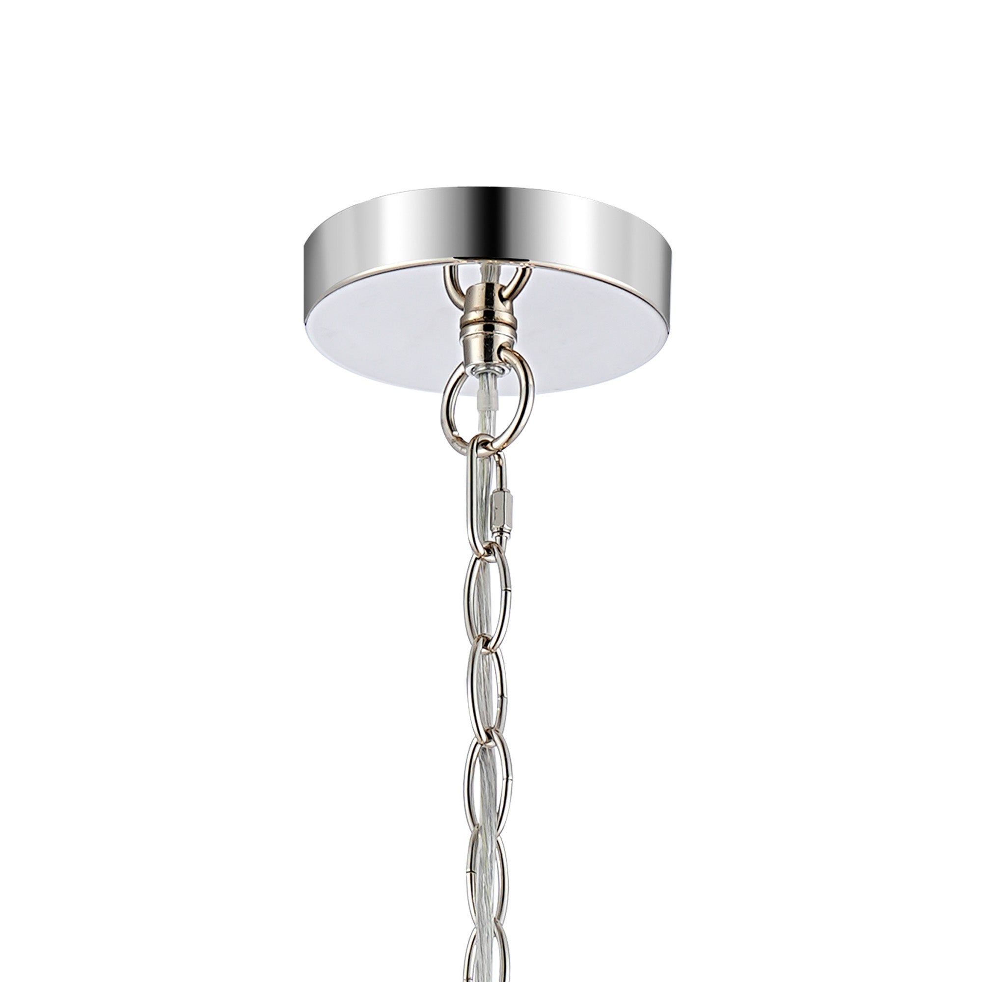Hound Small/Medium Round Column Centre Ceiling Light, 6 Light E27, Polished Nickel