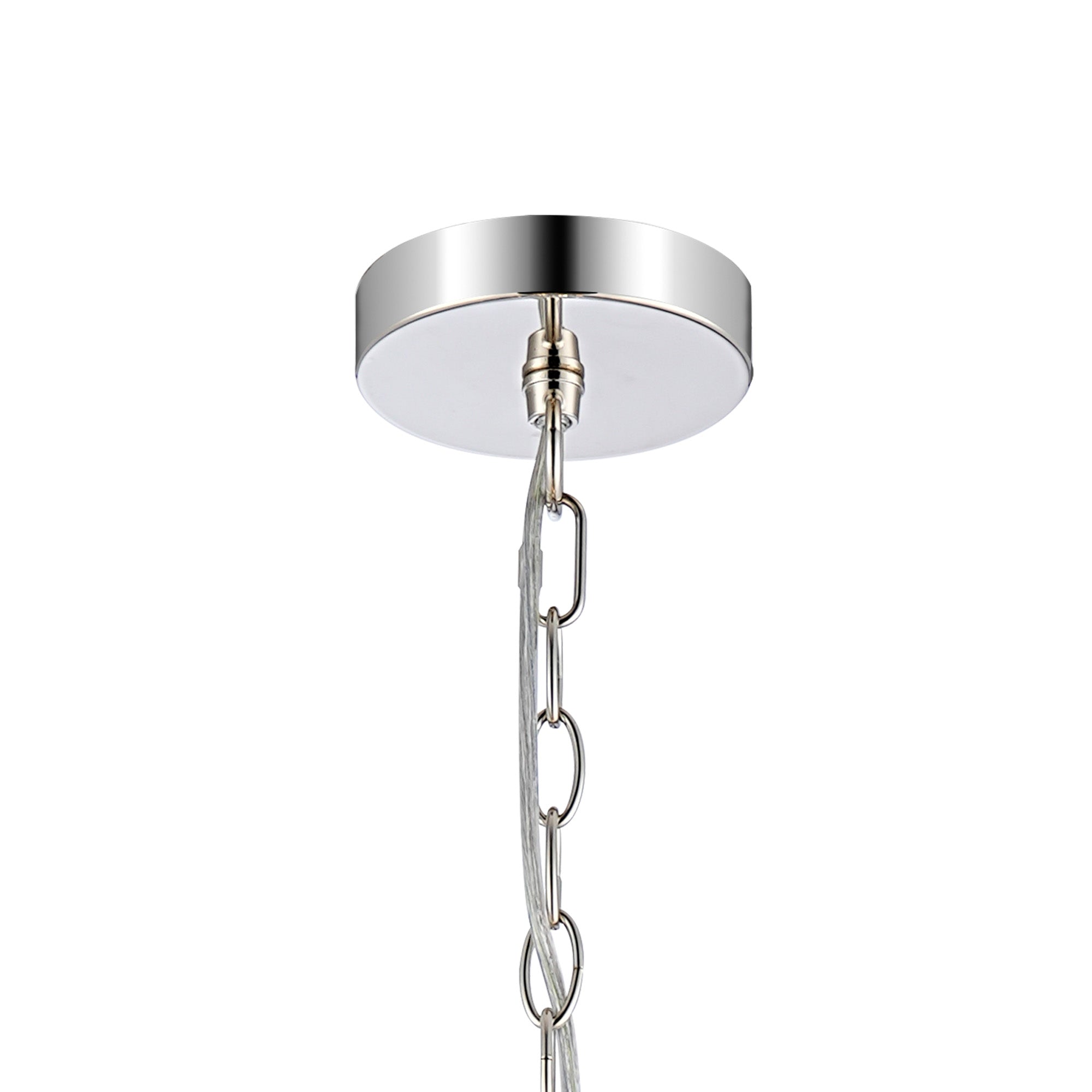 Hound Small/Medium Round Column Centre Ceiling Light, 6 Light E27, Polished Nickel