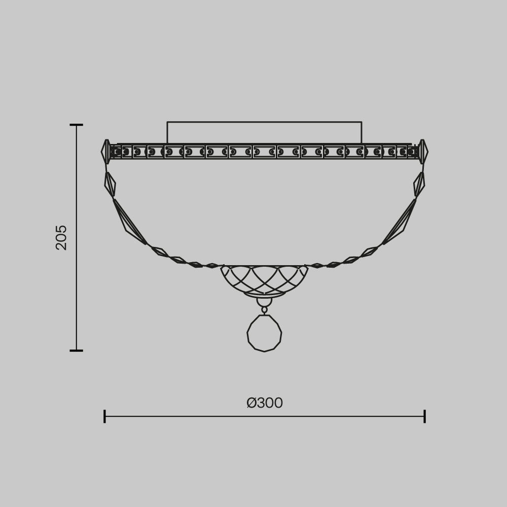 Basfor 3Lt Crystal Light- Gold/ Nickel Finishes