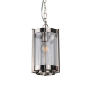 Hudson Single Pendant Light- Antique Brass/ Satin Chrome