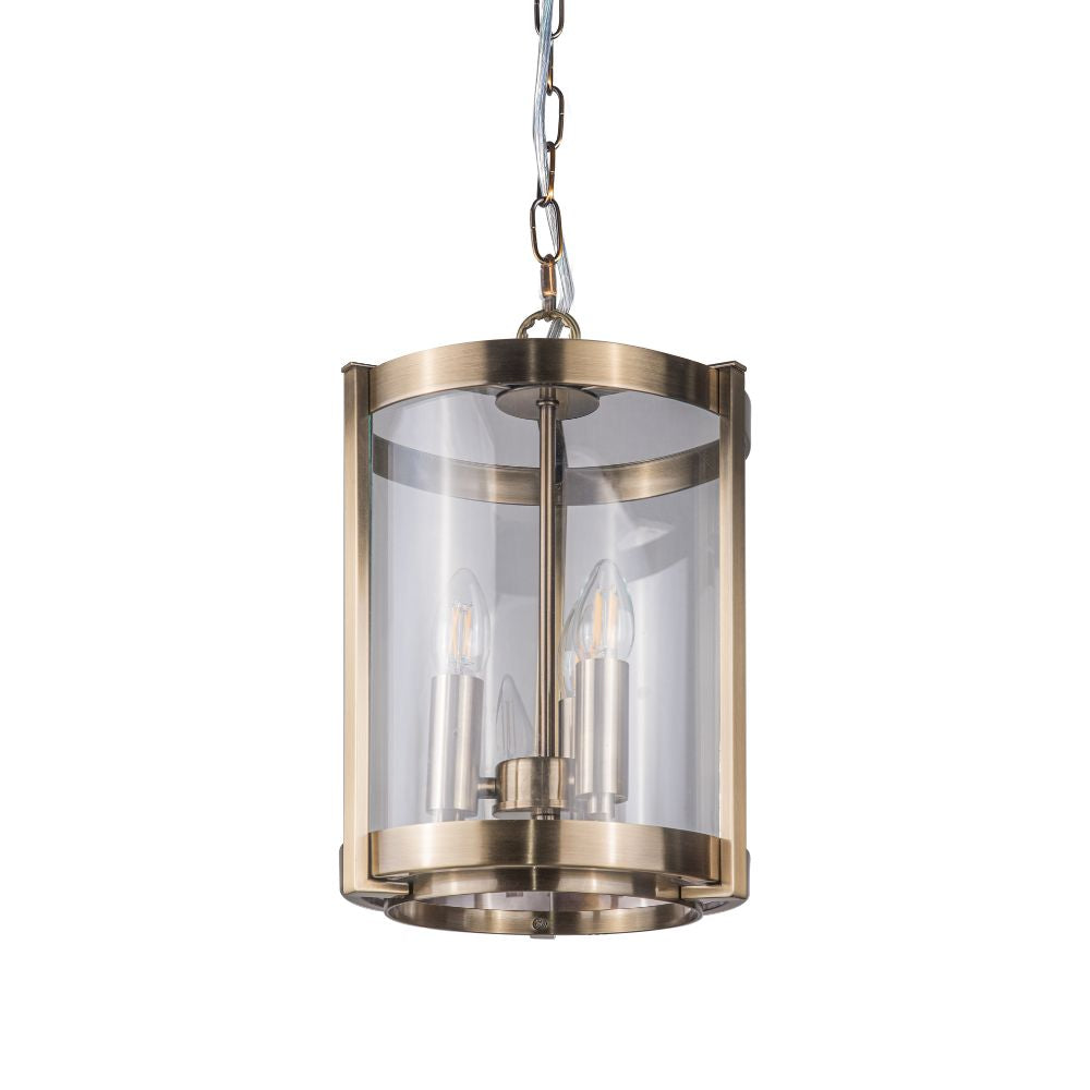 Hudson 3/5 Light Ceiling Light- Antique Brass/Satin Chrome