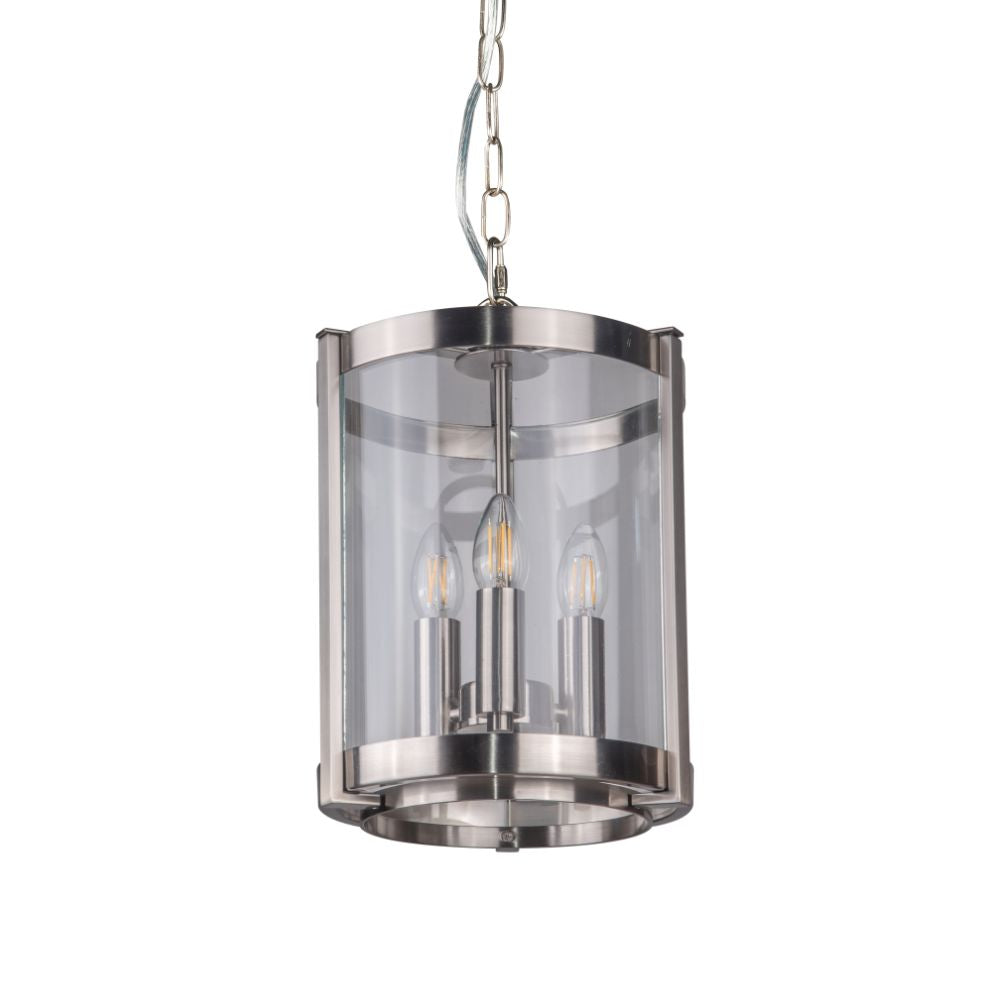 Hudson 3/5 Light Ceiling Light- Antique Brass/Satin Chrome