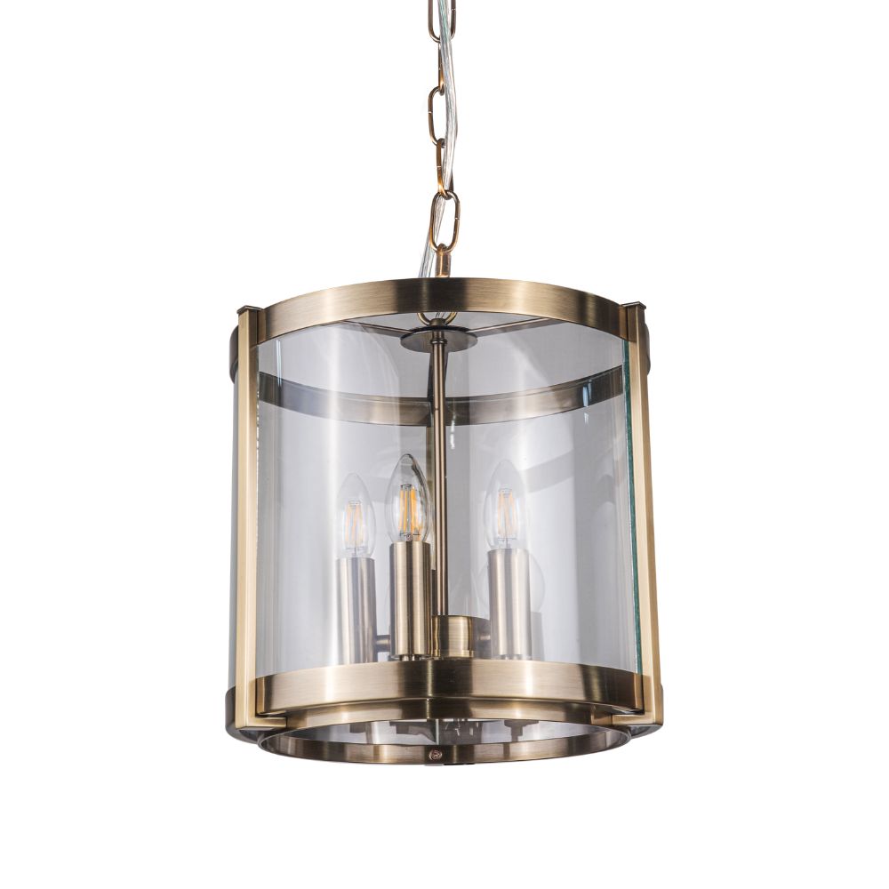 Hudson 3/5 Light Ceiling Light- Antique Brass/Satin Chrome