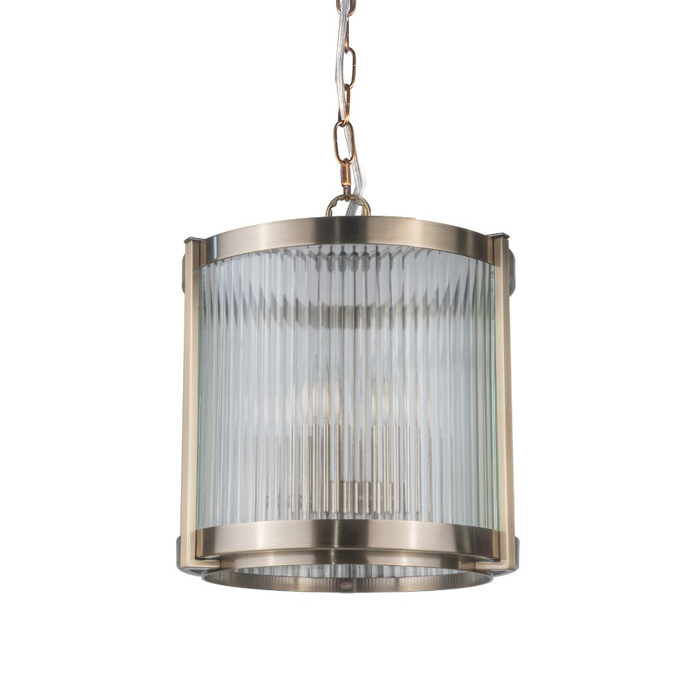 Hudson 3/5 Light Ceiling Light- Antique Brass/Satin Chrome