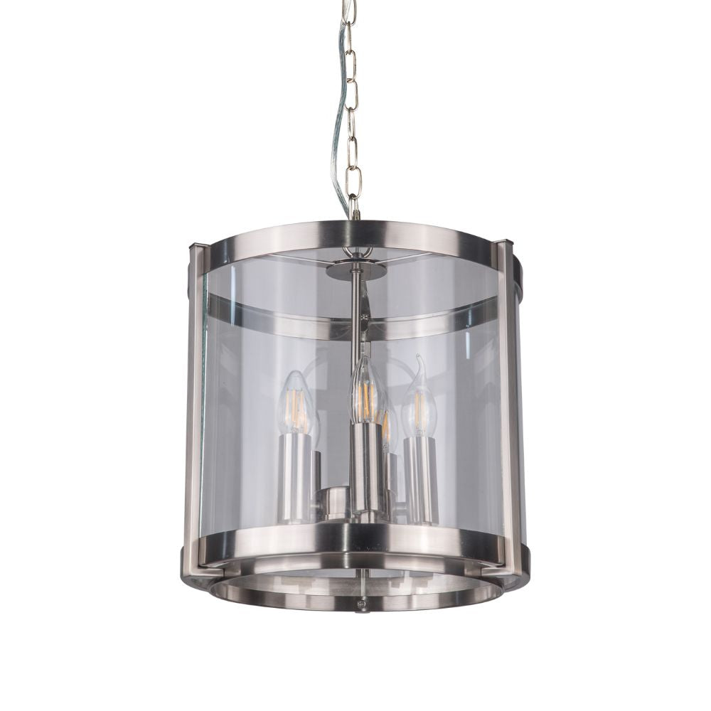 Hudson 3/5 Light Ceiling Light- Antique Brass/Satin Chrome