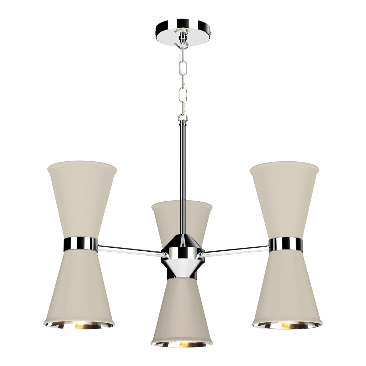 David Hunt Hyde 6/12Lt T Multi-Arm Pendant Complete with Bespoke Metal Shade