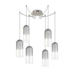 Ideal Lux Grigio Mild SP6 Cluster Ceiling Light - Grey Finish