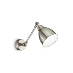 IDEALLUX NEWTON AP1 SATIN NICKLE INDOOR WALL LIGHT - Cusack Lighting