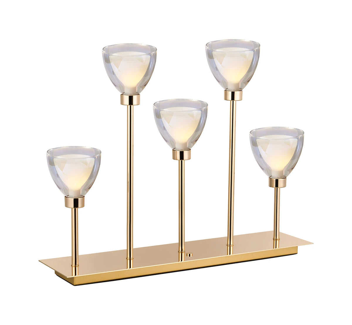 Cassis 5Lt Rectangular Table Lamp - Gold/Chrome/Black