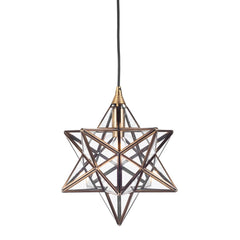 Ilario Small/Large Star Pendant Antique Brass Glass