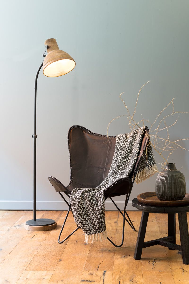 Imbert Floor Lamp - Dark Brown & Matt Black Finish