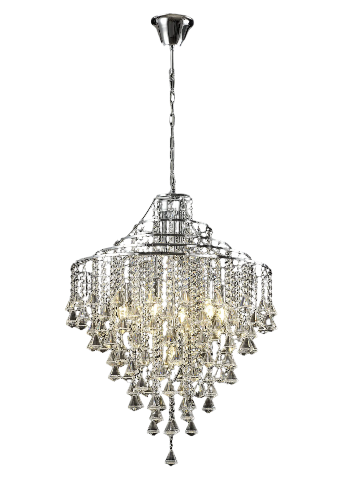 Inina 7Lt Crystal Pendant - Chrome/Gold