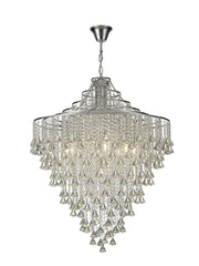 Inina Pendant 9 Light E14 Polished Chrome / French Chrome & Crystal