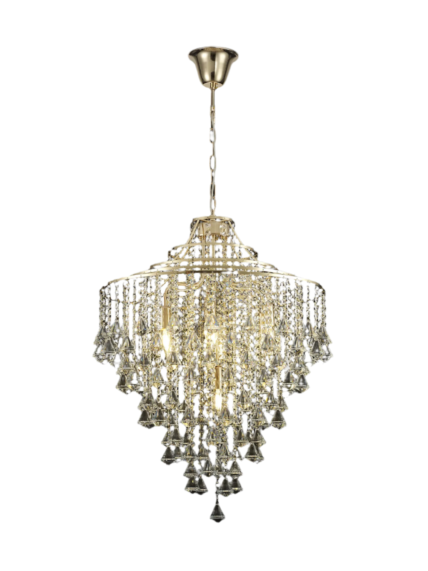 Inina 7Lt Crystal Pendant - Chrome/Gold