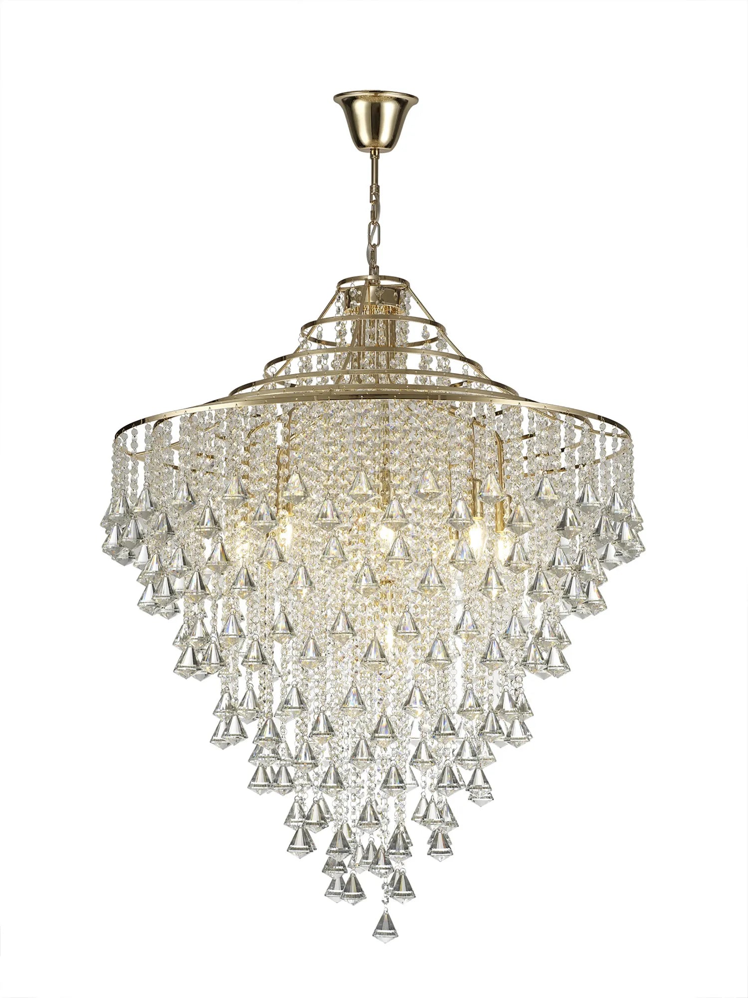 Inina Pendant 9 Light E14 Polished Chrome / French Chrome & Crystal