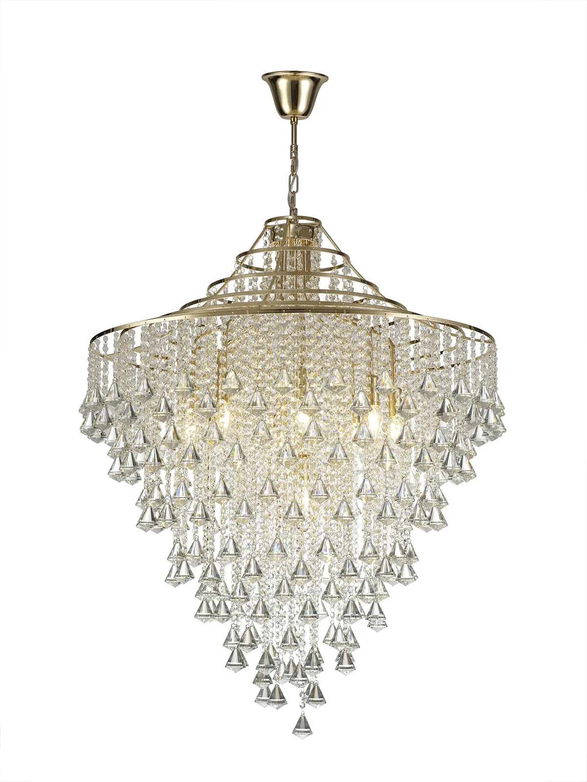 Inina Pendant 9 Light E14 Polished Chrome / French Chrome & Crystal