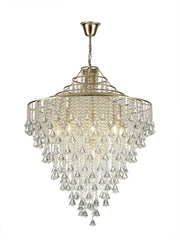 Inina Pendant 9 Light E14 Polished Chrome / French Chrome & Crystal