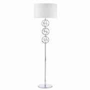 Dar  Innsbruck Floor Lamp Polished Chrome c/w Ivory Shade - Cusack Lighting
