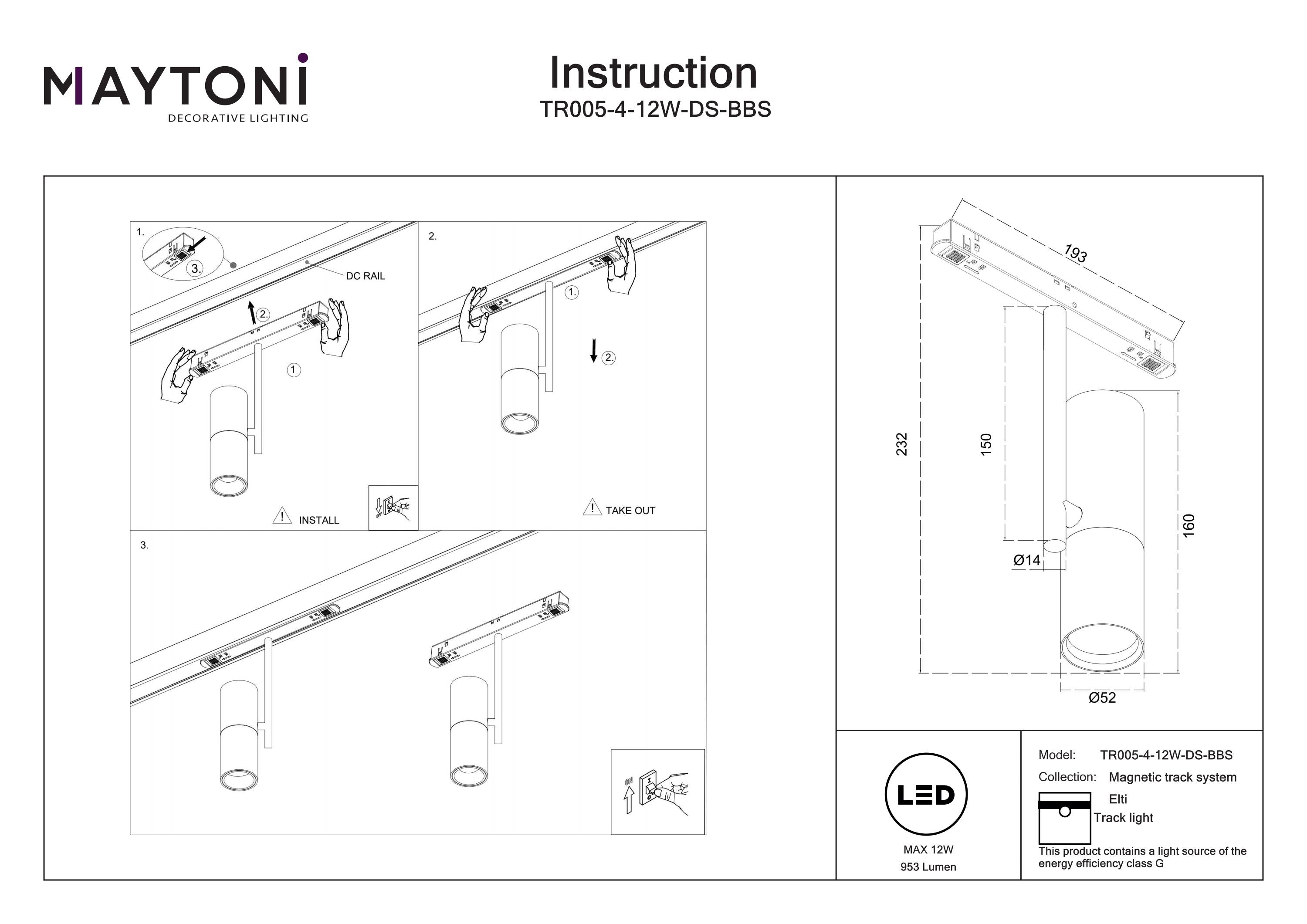 Track luminaire Elti Exility 2700K-6000K Dim Smart