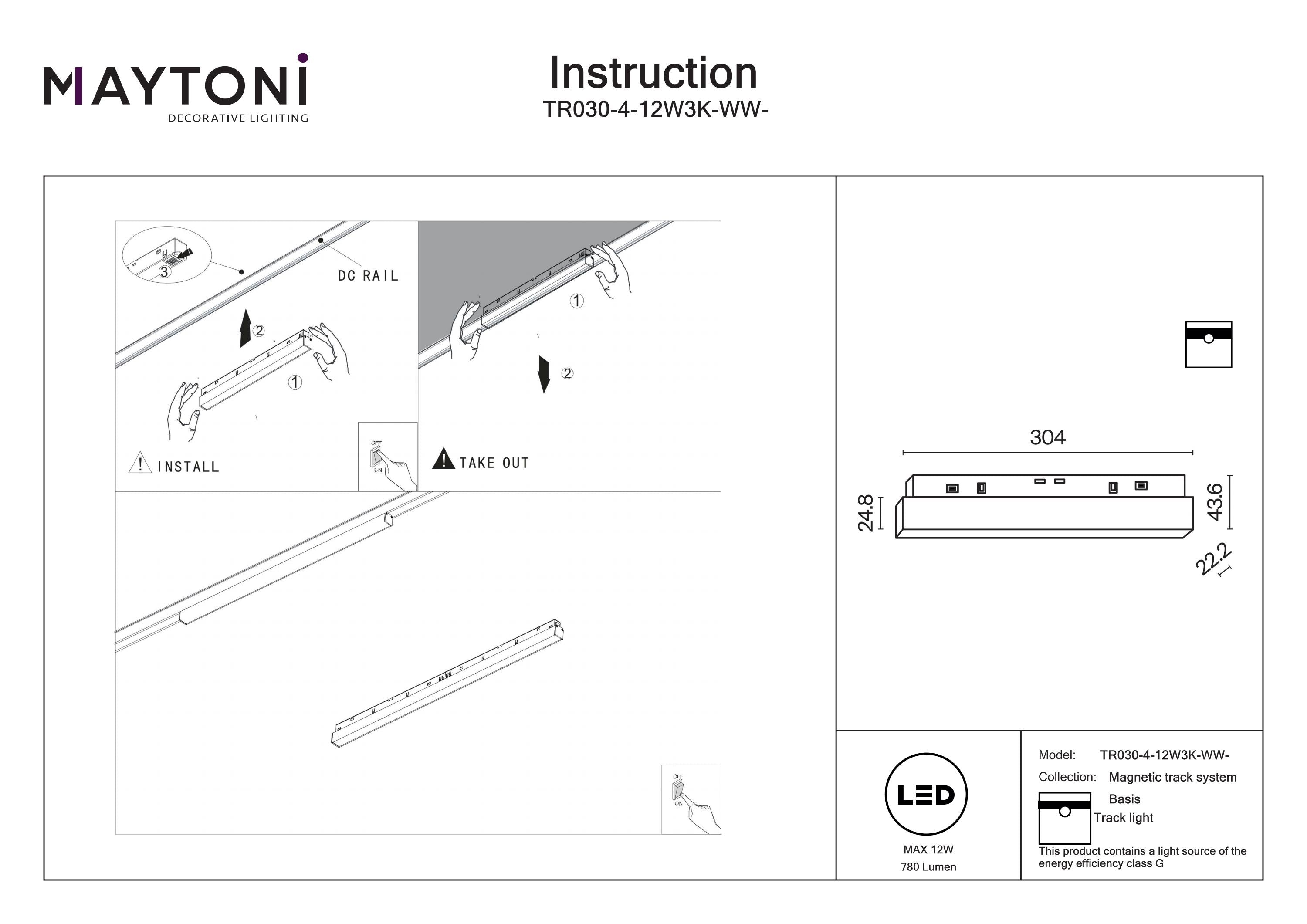 Track luminaire Basis Exility 2700-6000K 120° Dim Smart