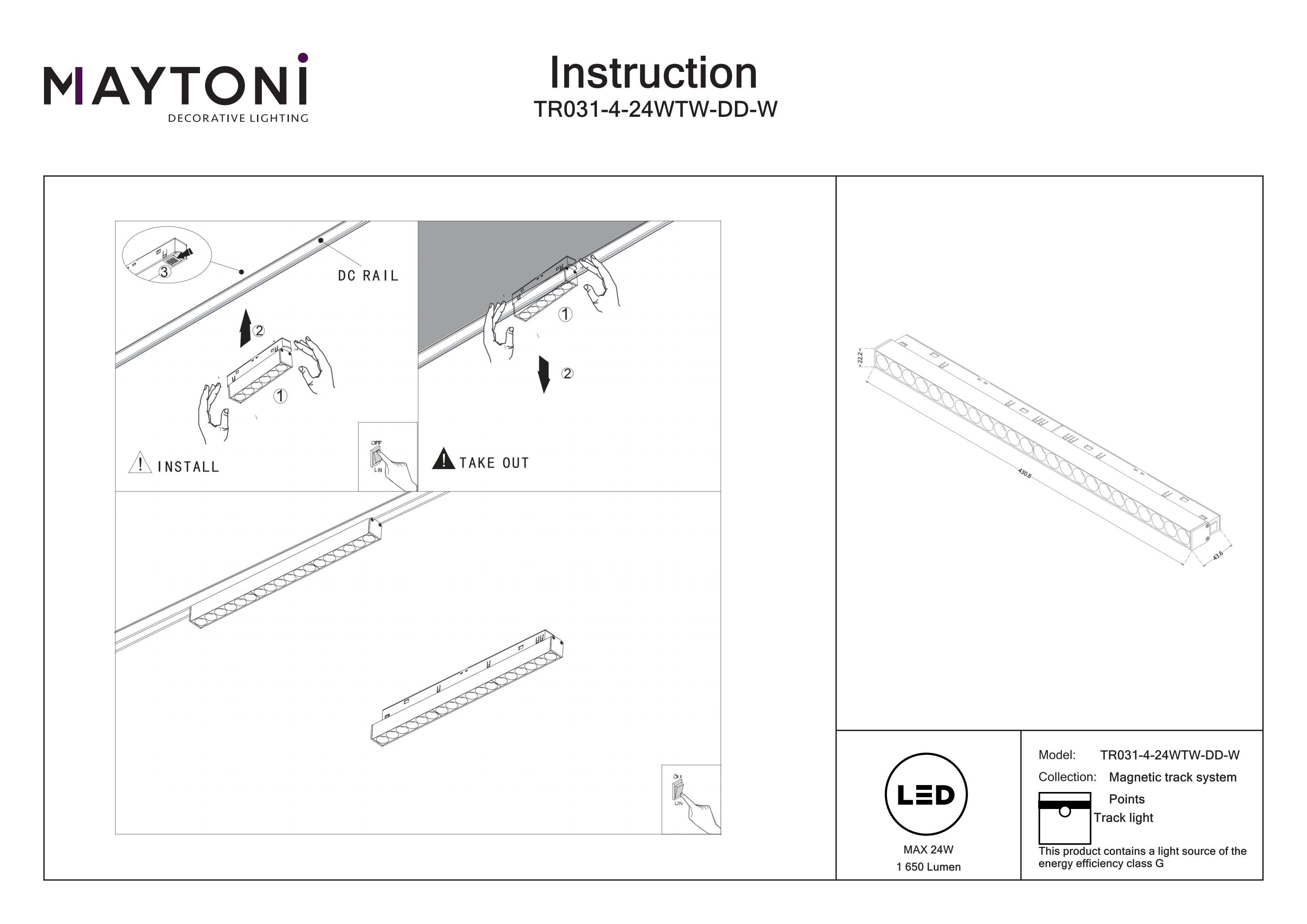 Track luminaire Points Exility 2700-6000K 36° Dim Dali1