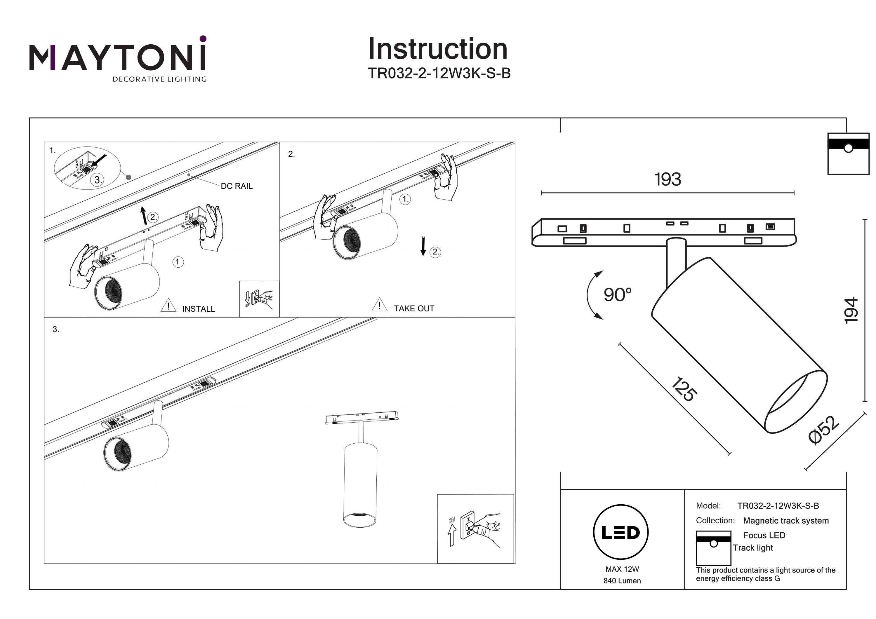Track luminaire Focus Led Exility