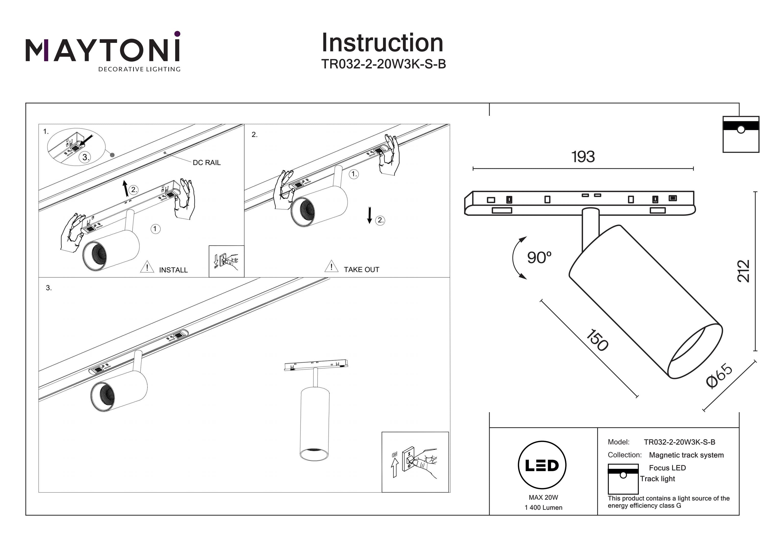 Track luminaire Focus Led Exility
