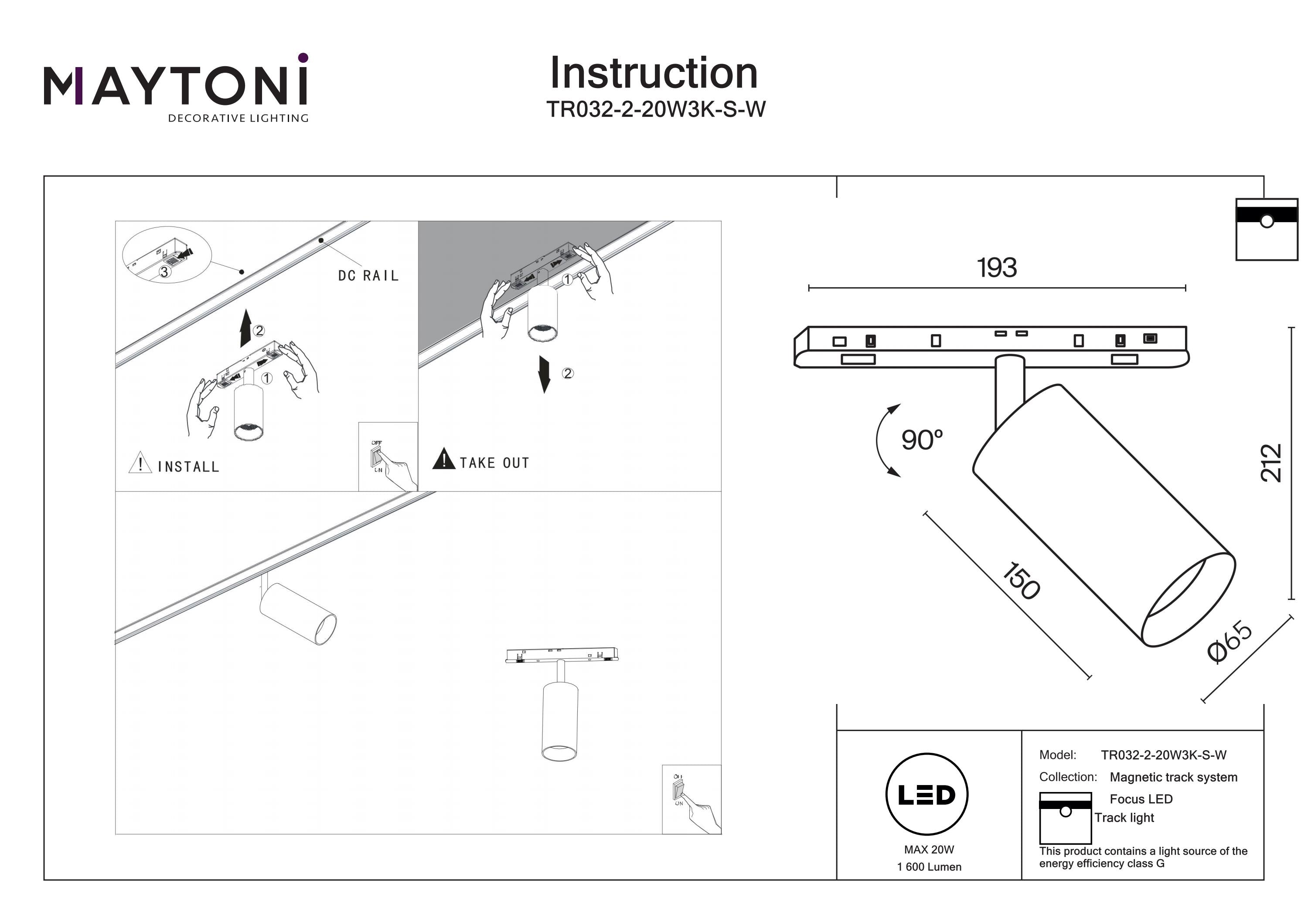 Track luminaire Focus Led Exility