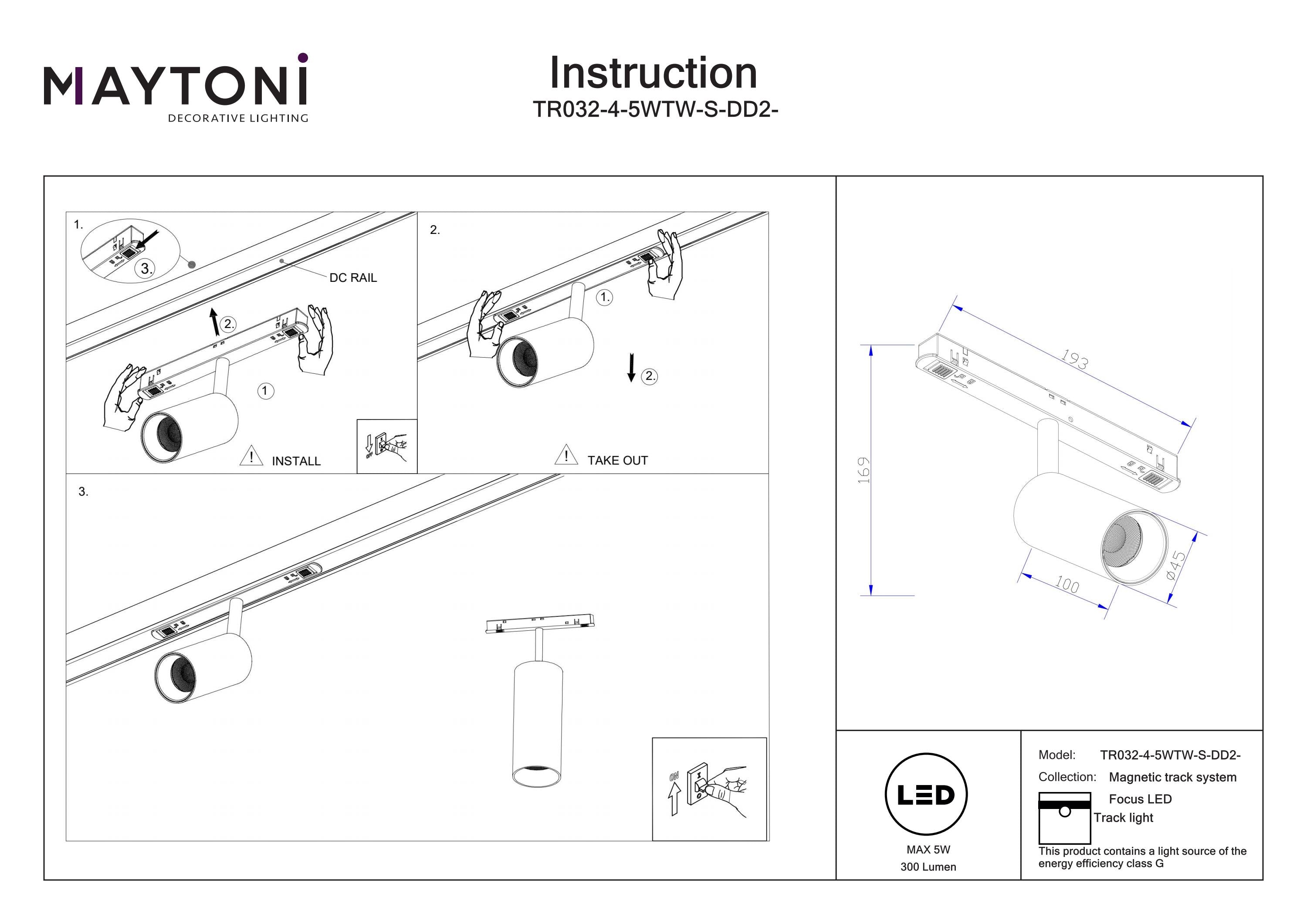 Track Lighting Focus LED Magnetic track system Exility 2700K 36°