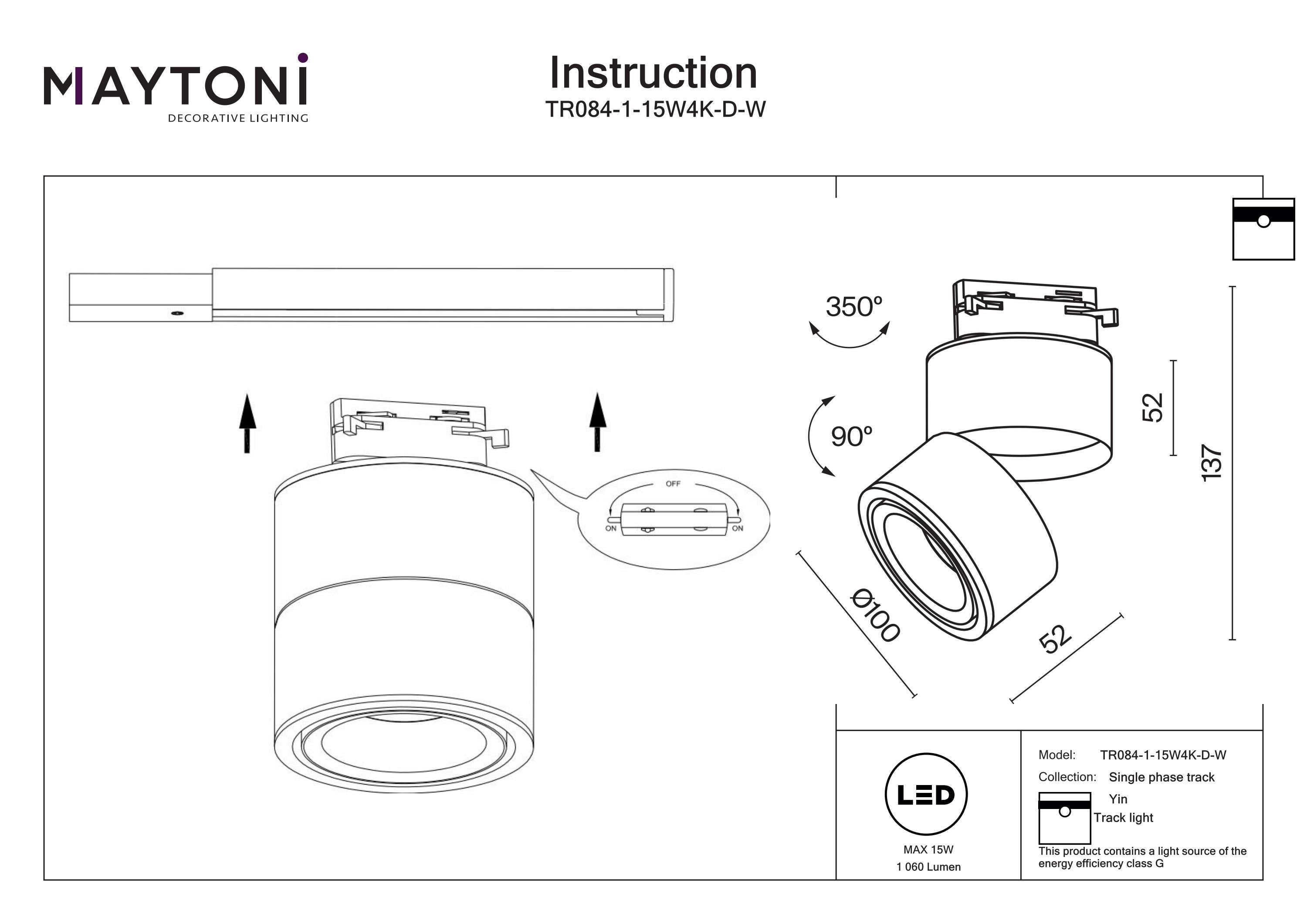 Yin Unity Track Light Integrated LED Dimmable