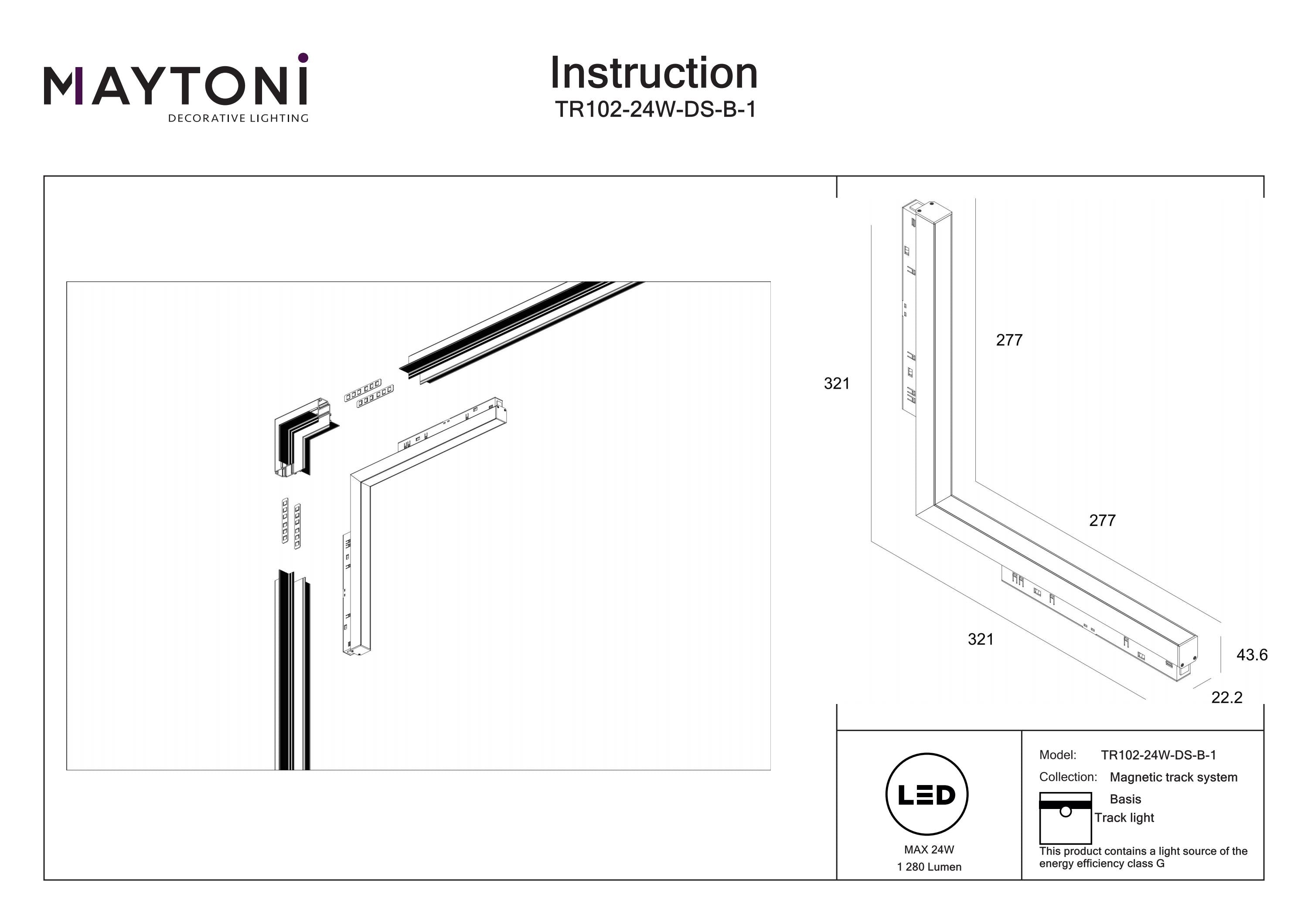 Track luminaire Basis Exility 3000-6000K 24W 120° Dim Smart