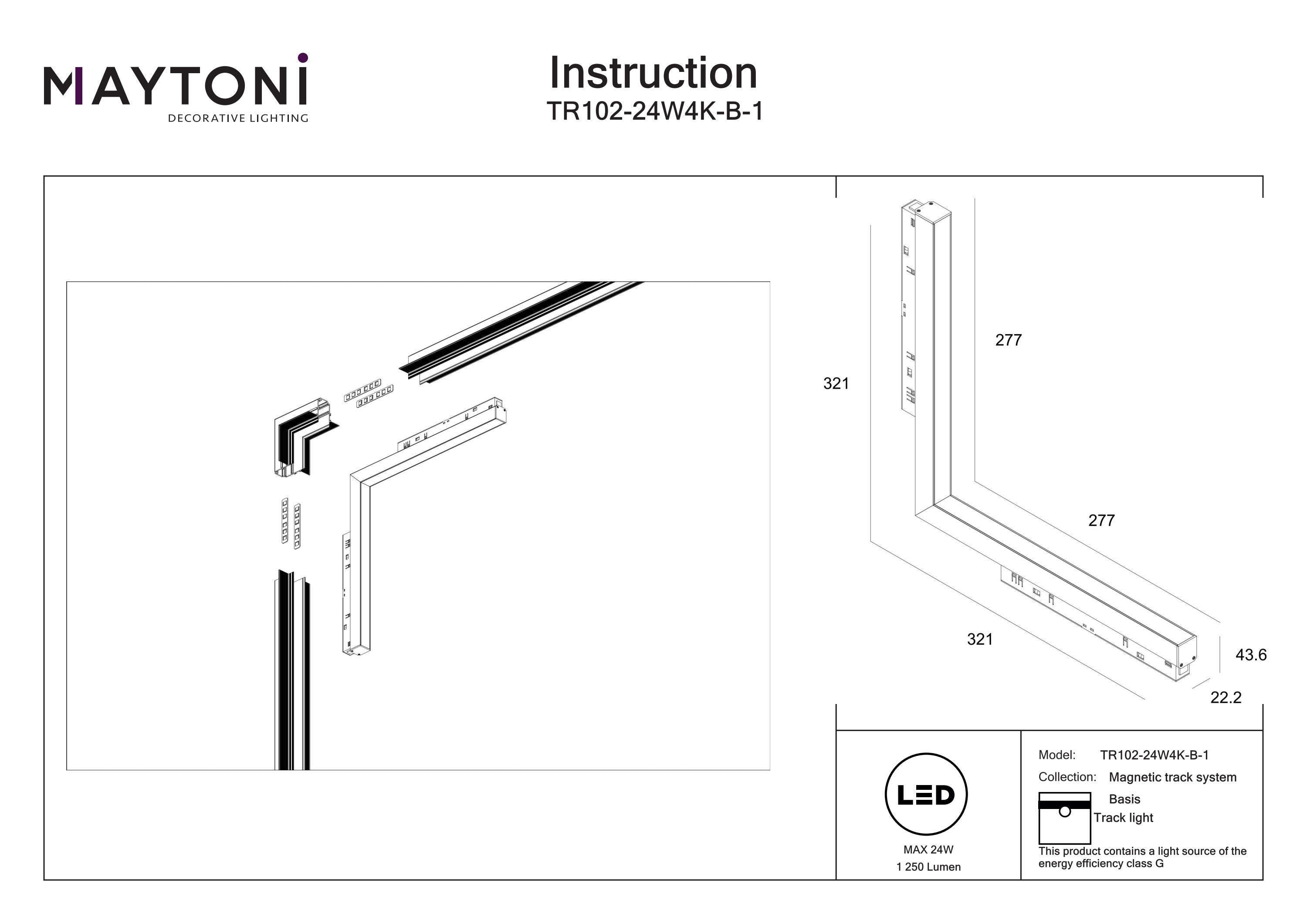 Track luminaire Basis Exility 24W 120°
