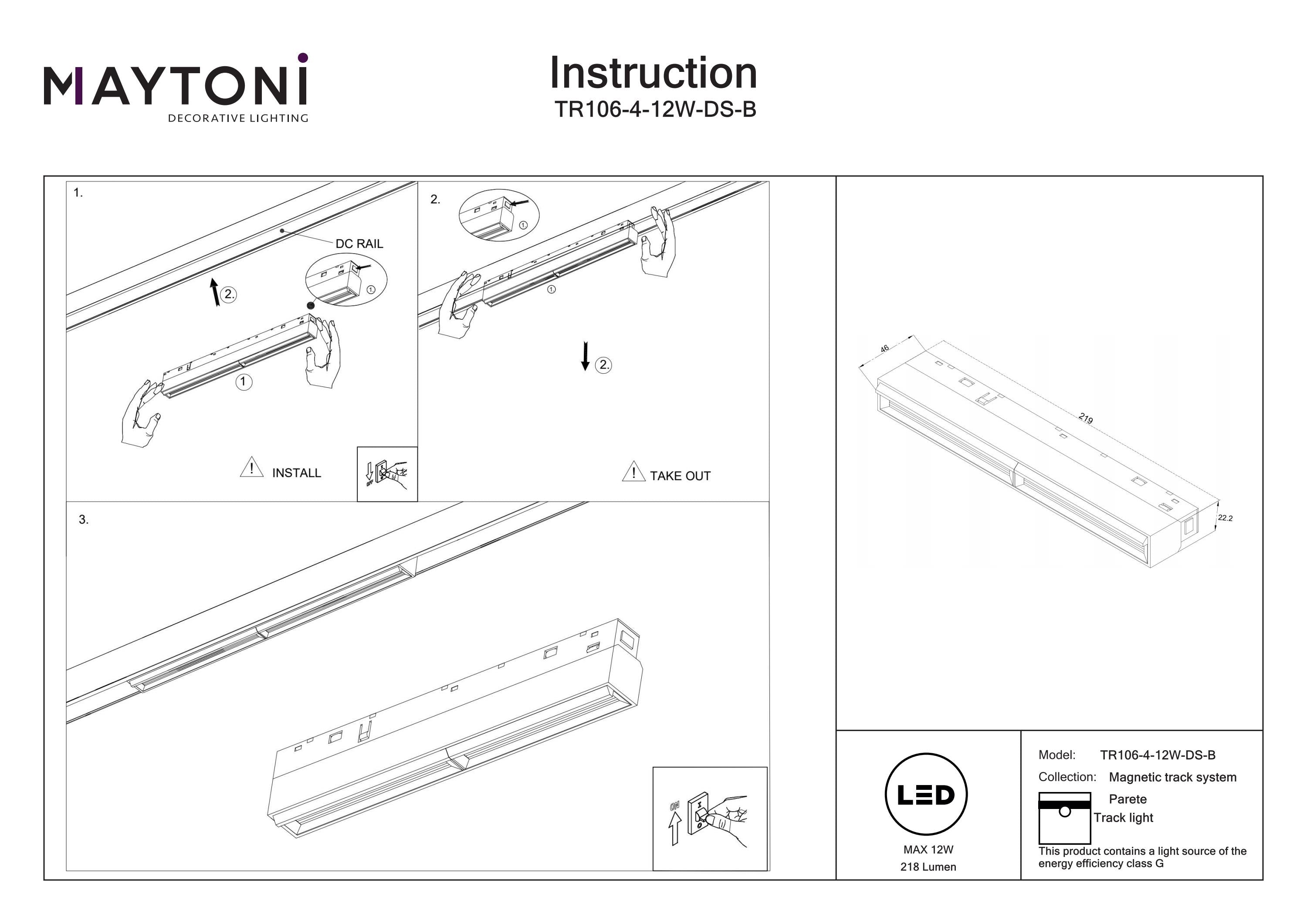 Track luminaire Parete Exility 2700-6000K 120°