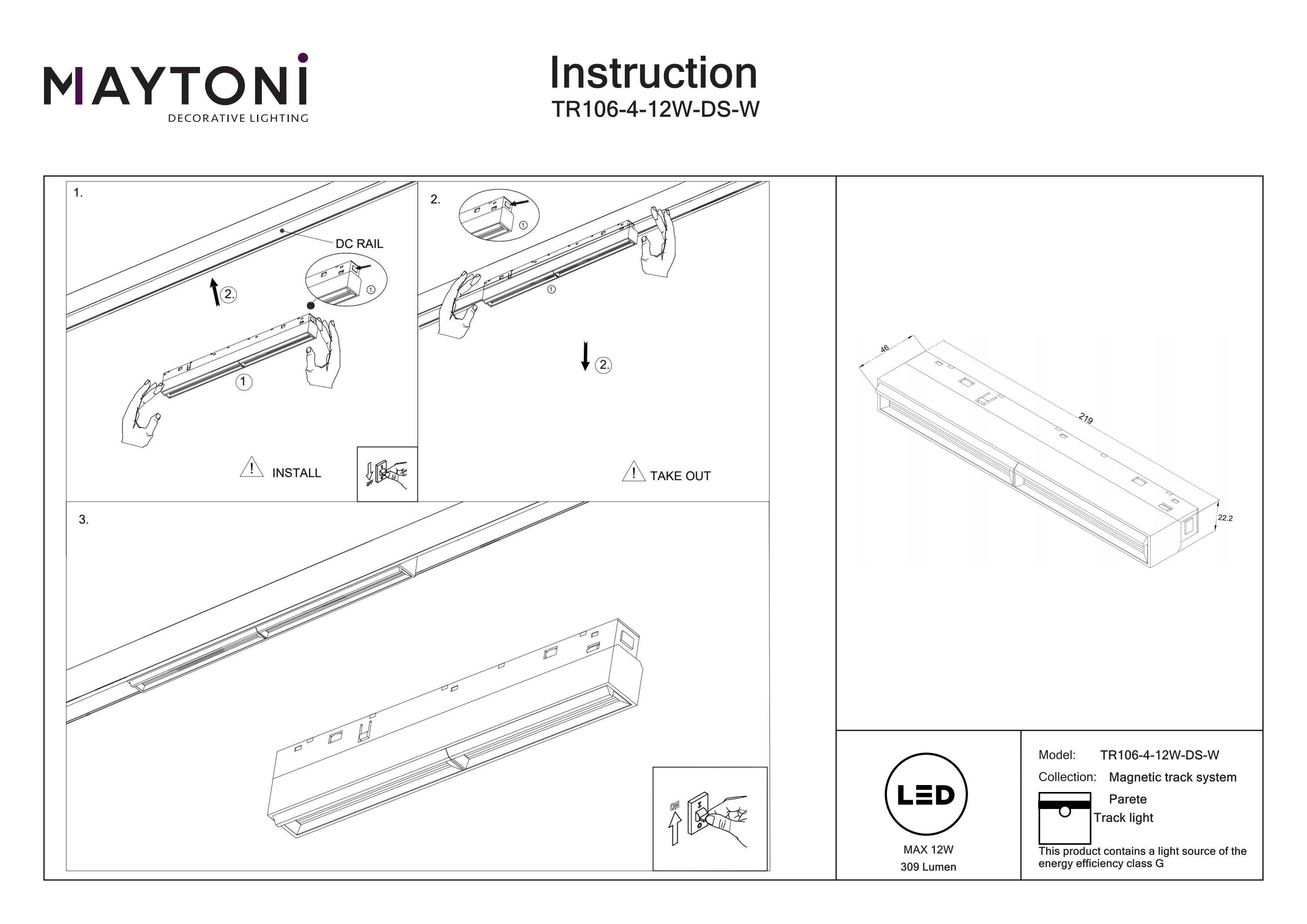 Track luminaire Parete Exility 2700-6000K 120°