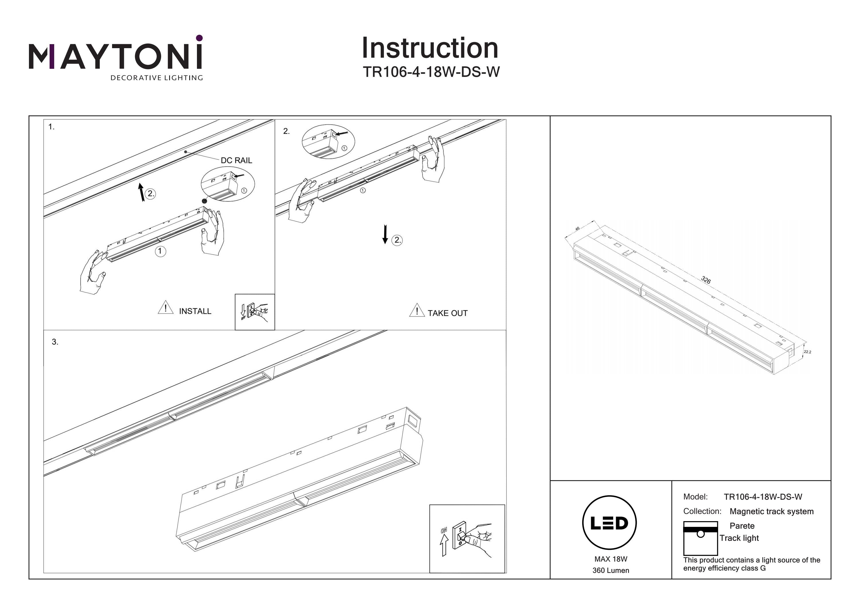 Track luminaire Parete Exility 2700-6000K 120°