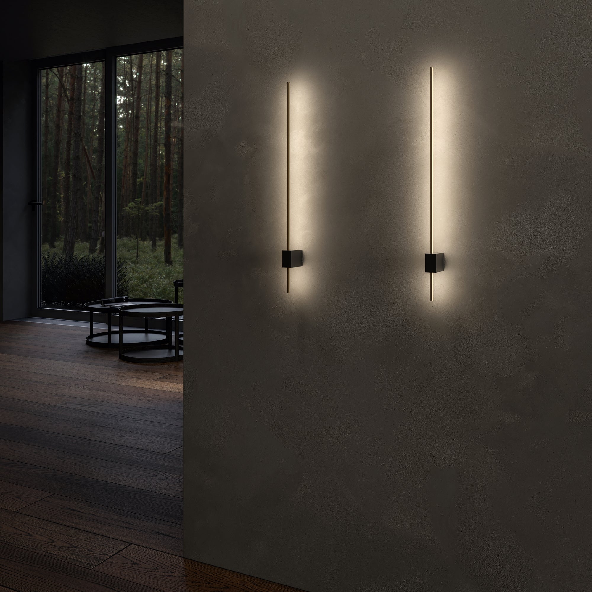 Pars Indoor LED Wall Light - Various Style & Black With Gold Finish