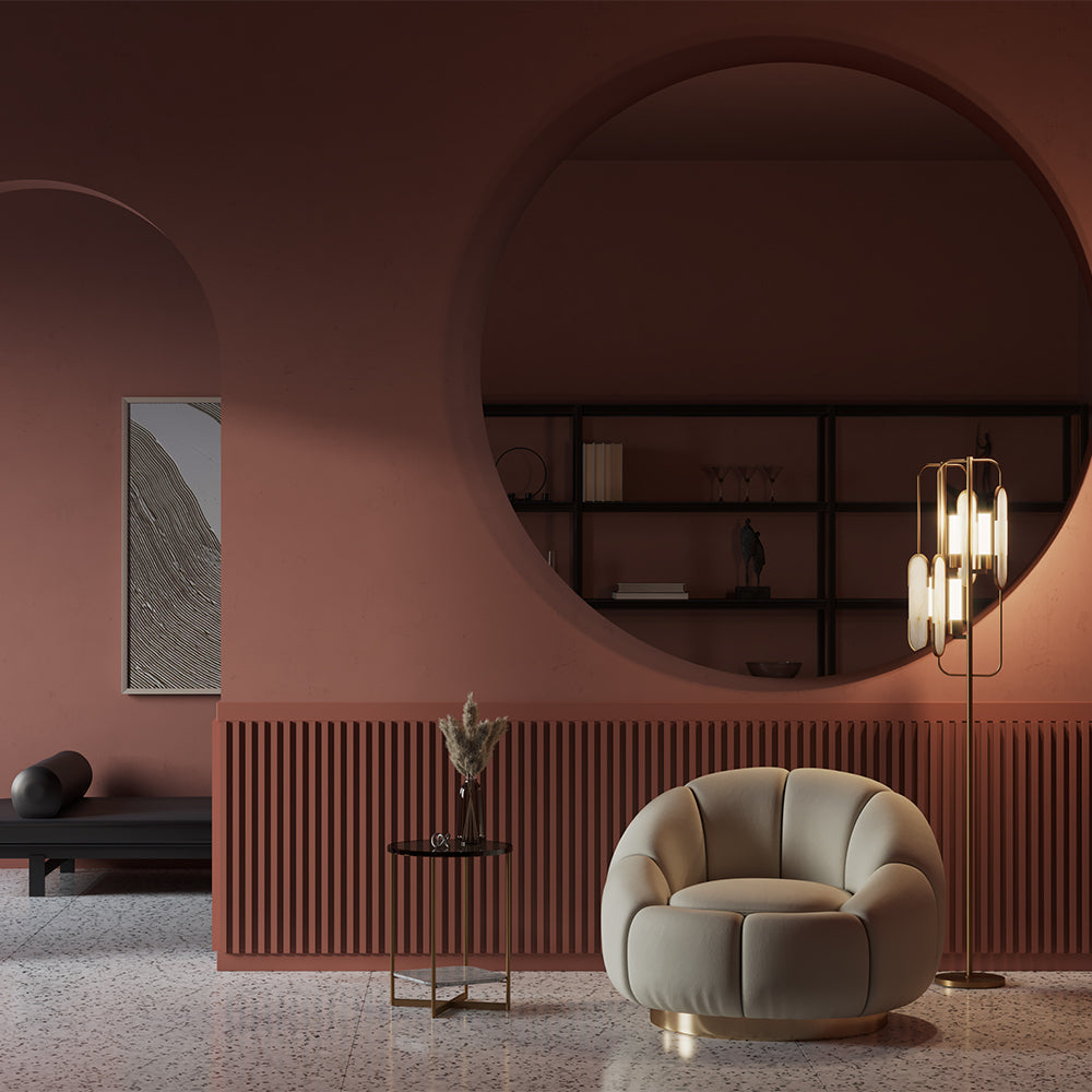 Marmo Floor lamp G9 - Gold & White Finish