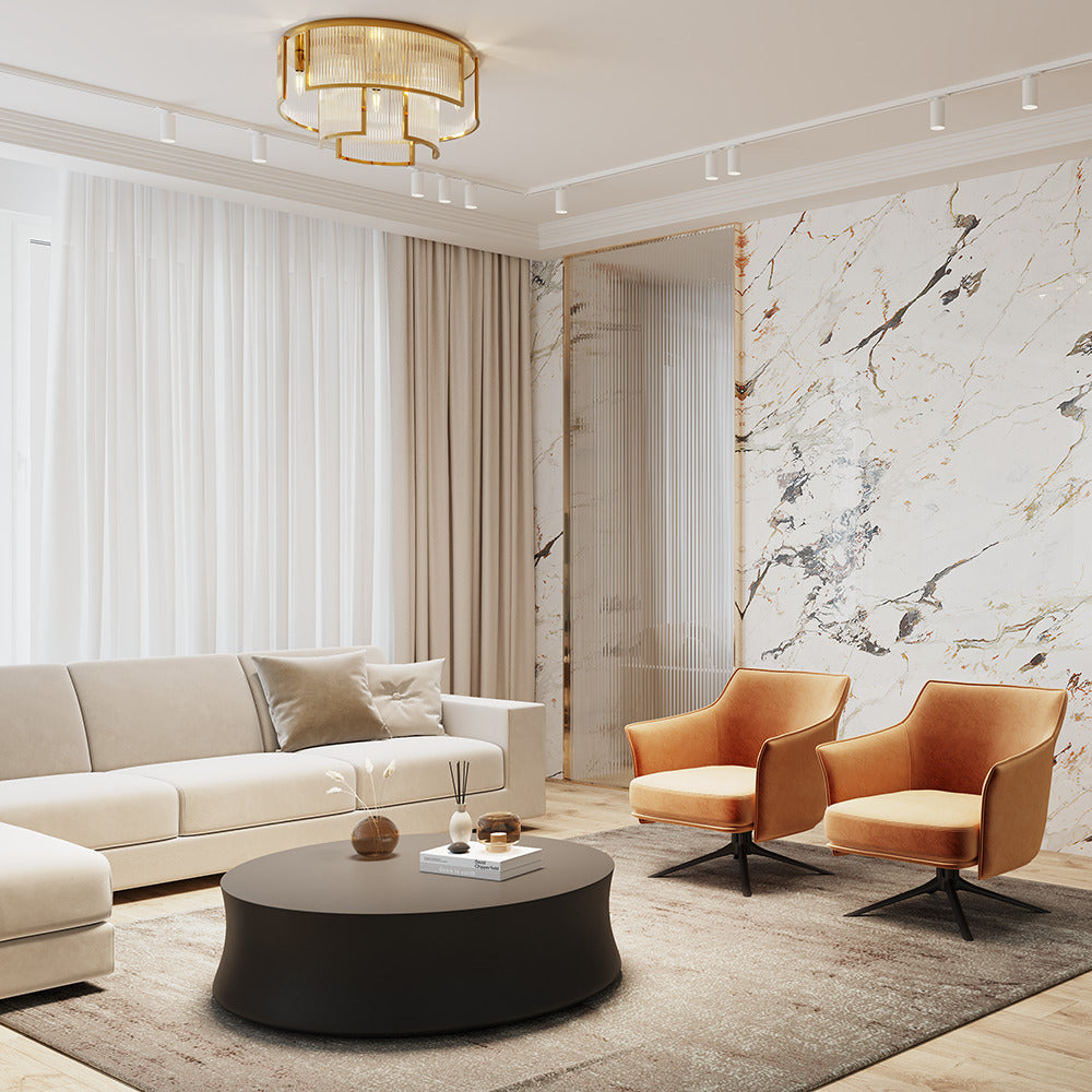 Frame Flush Ceiling Light- Gold