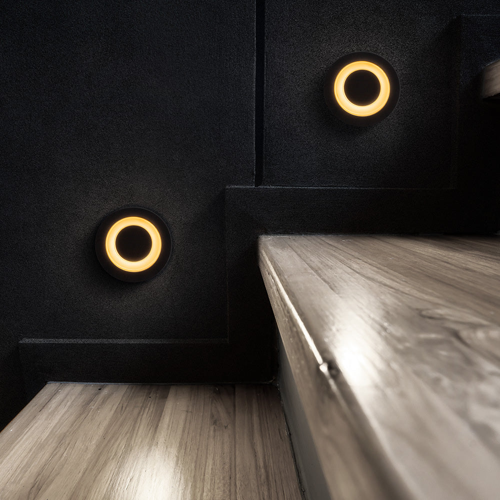 Limo Flush Wall Light - Black/White Finish