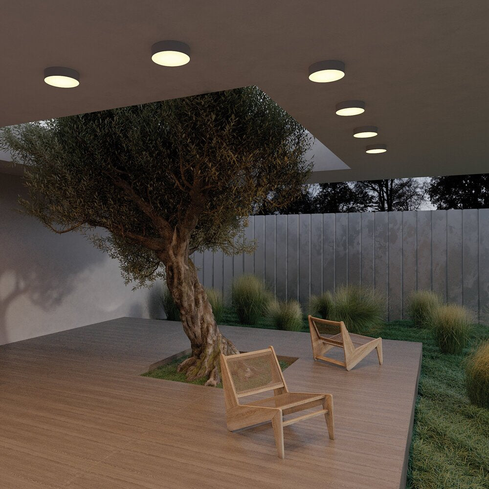 Zon Outdoor Flush Light IP65- Black/ White Finishes