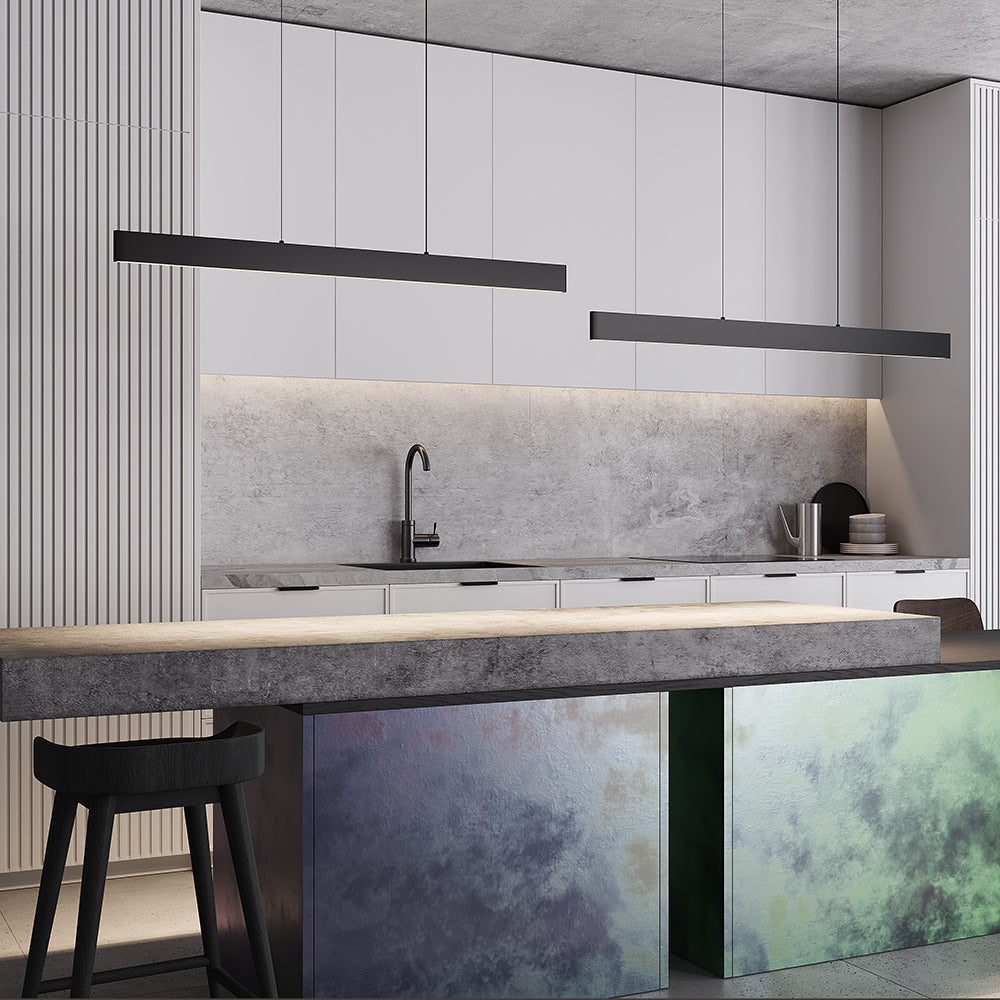 Euphoria 36W LED Linear Pendant- Black/ Brass/ White Finish
