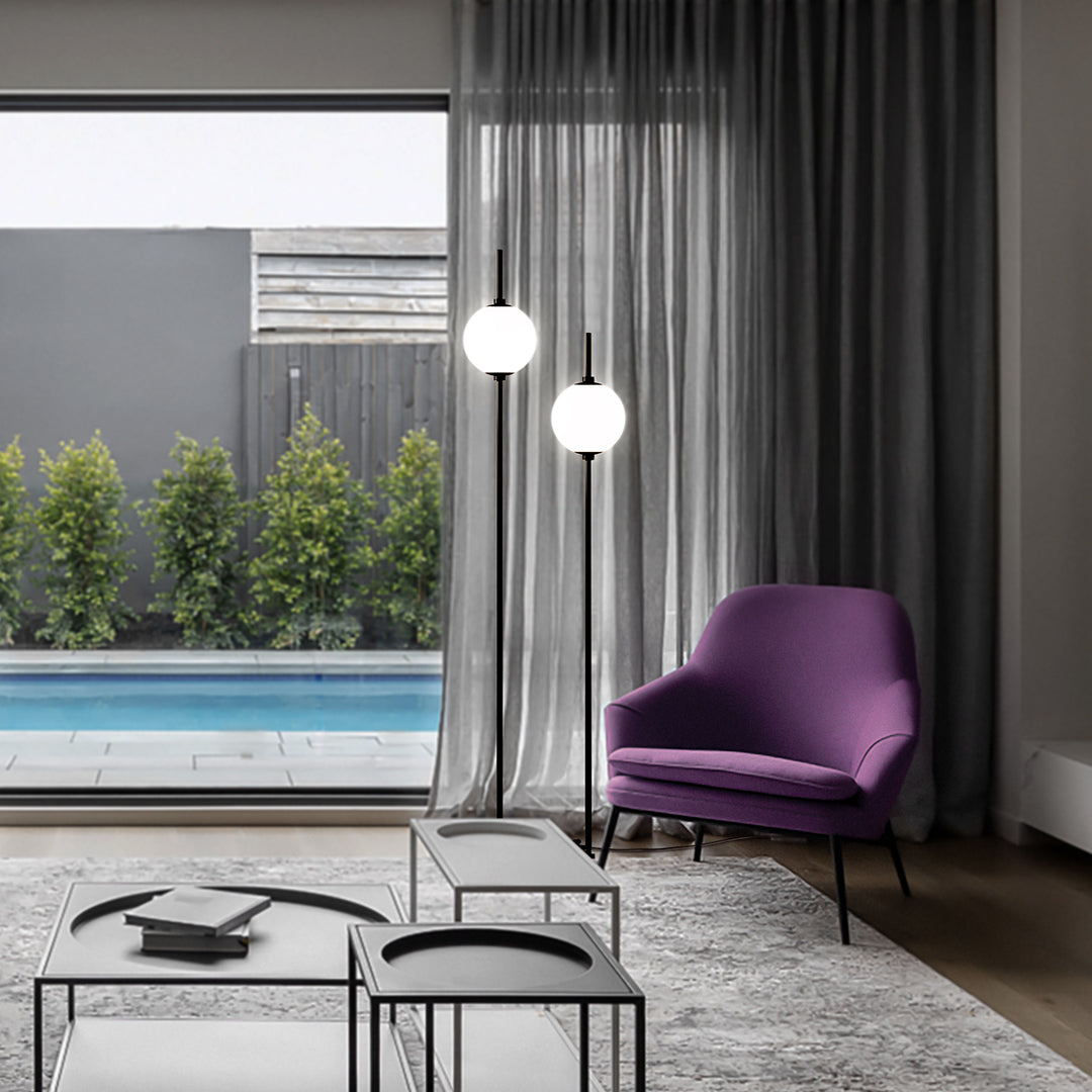 The Sixth Sense Floor lamp Integrated LED - Black & White/Brass & White Finish