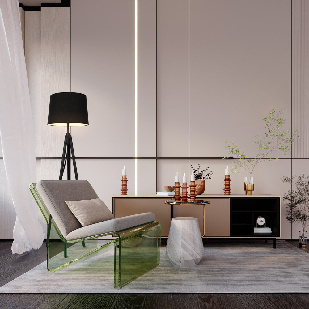 Calvin Floor lamp E27 - Beige/Black Finish