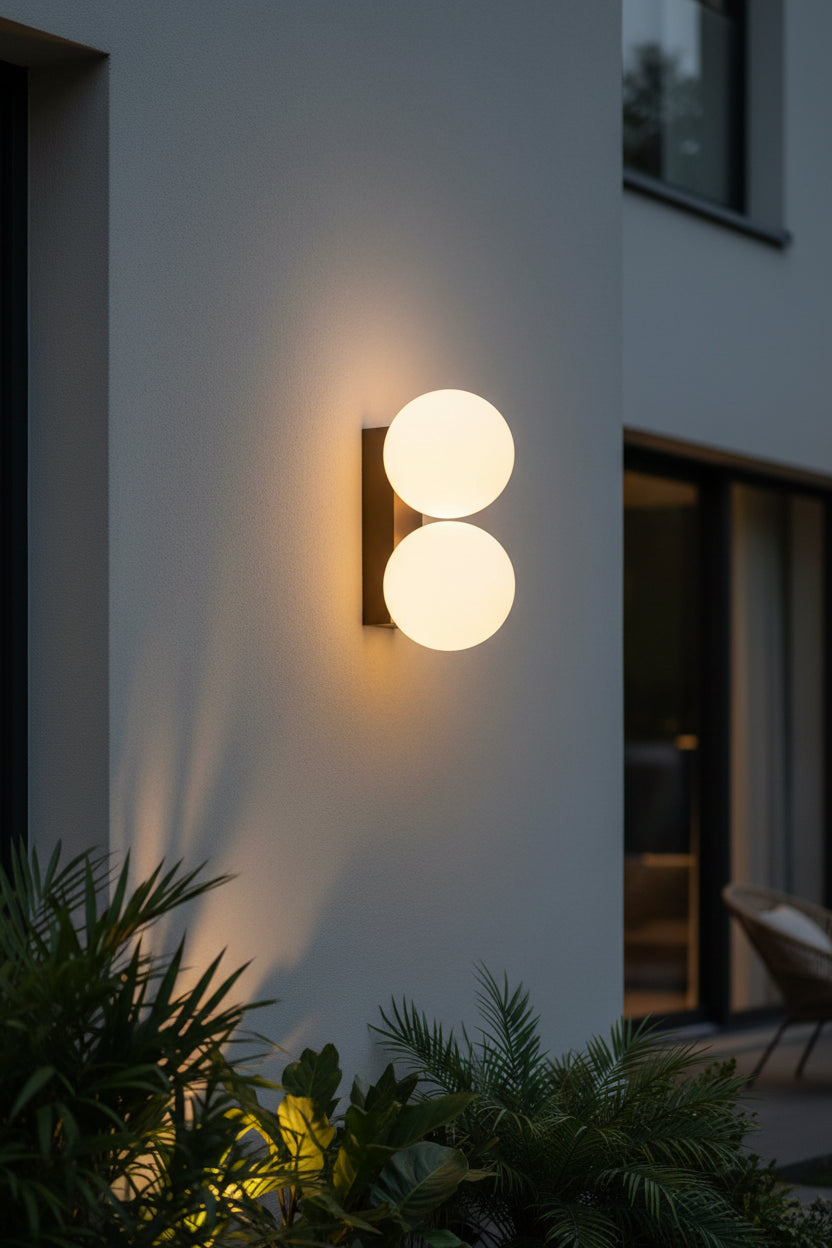 Interlaken 2Lt Outdoor Wall Light- Black